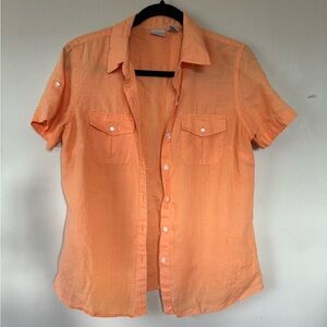 Men's Orange Short Sleeve Shirt